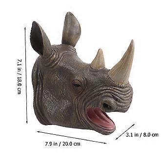 1 PC Śmieszna głowa zwierzęcia Ręka Lalka Figurka Zabawki Ręka Lalka Figura Rękawiczki (Rhino)