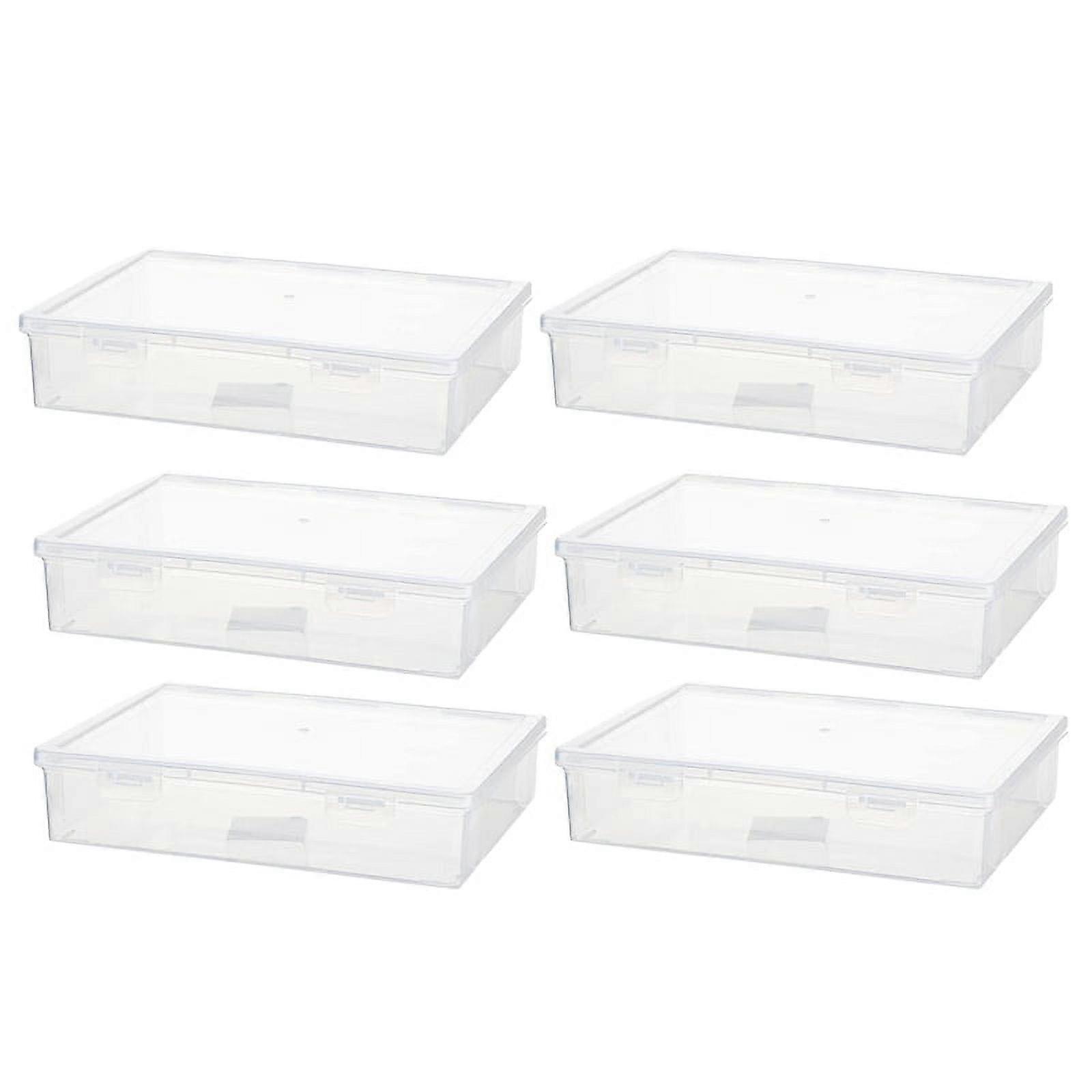 Plastic Storage Box, 7"x9"x2", 6 Pcs