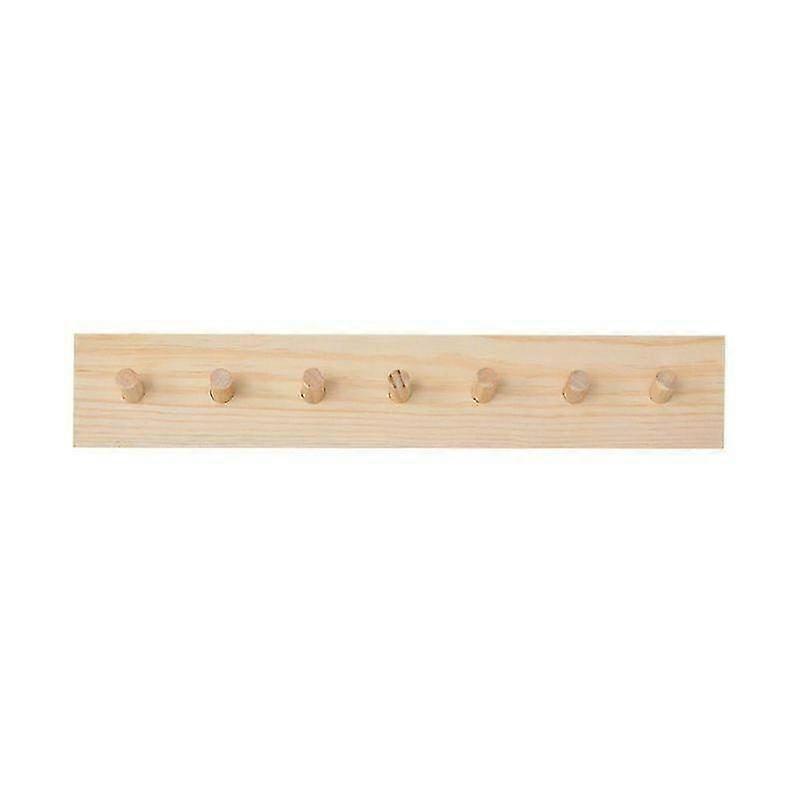 Solid Wood Wall Hook Rack - Durable Coat Hanger with Peg Hooks for Keys & Accessories - Easy Installation