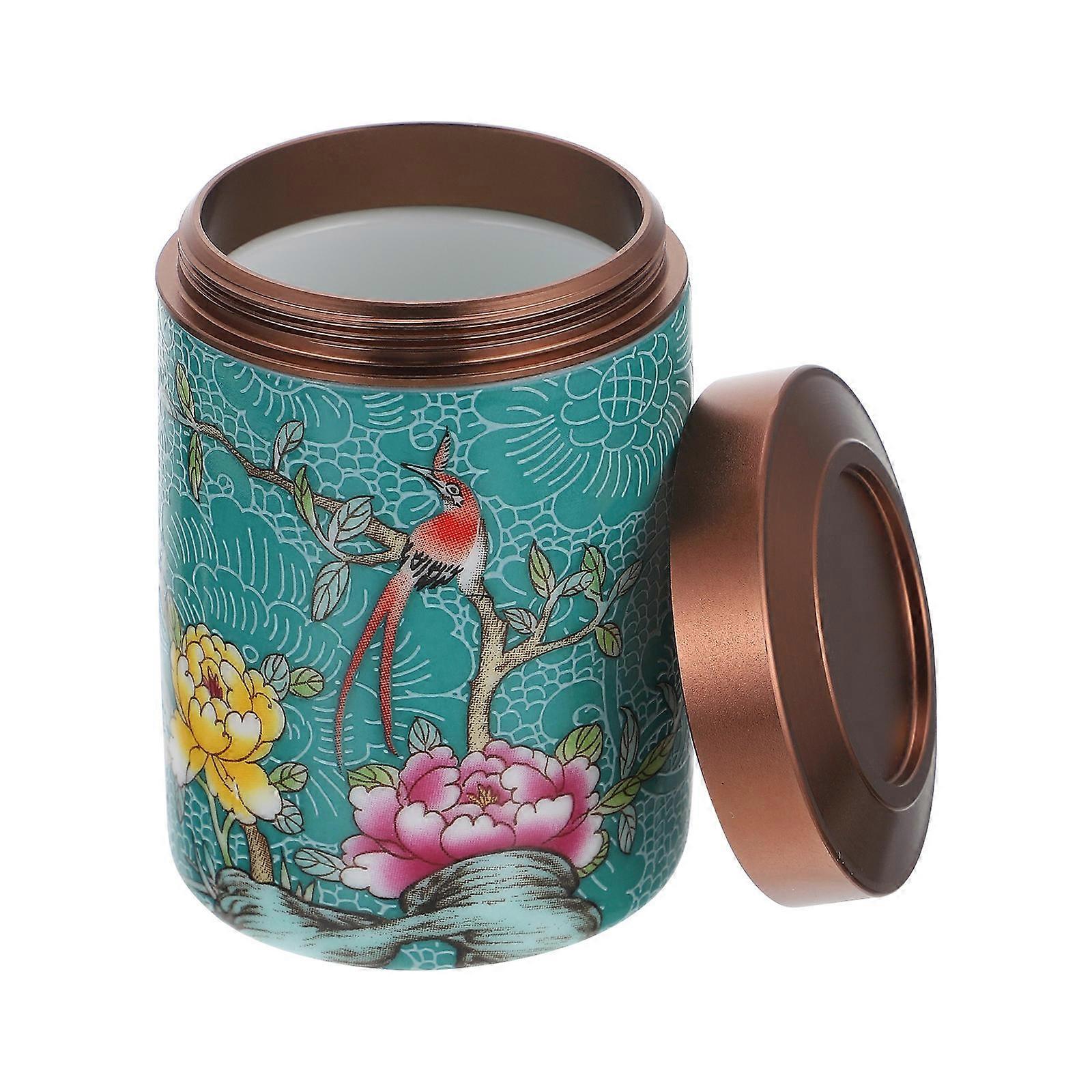 Painted Bulk Tea Container Ceramic Tea Caddy Scented Tea Packaging Canister