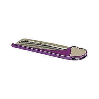 Portable Anti-Static 2-in-1 Comb Mirror Scalp Massage Alloy Folding Hair Brush Comcompatible withtable Smooth Hair Heart Mirror Home