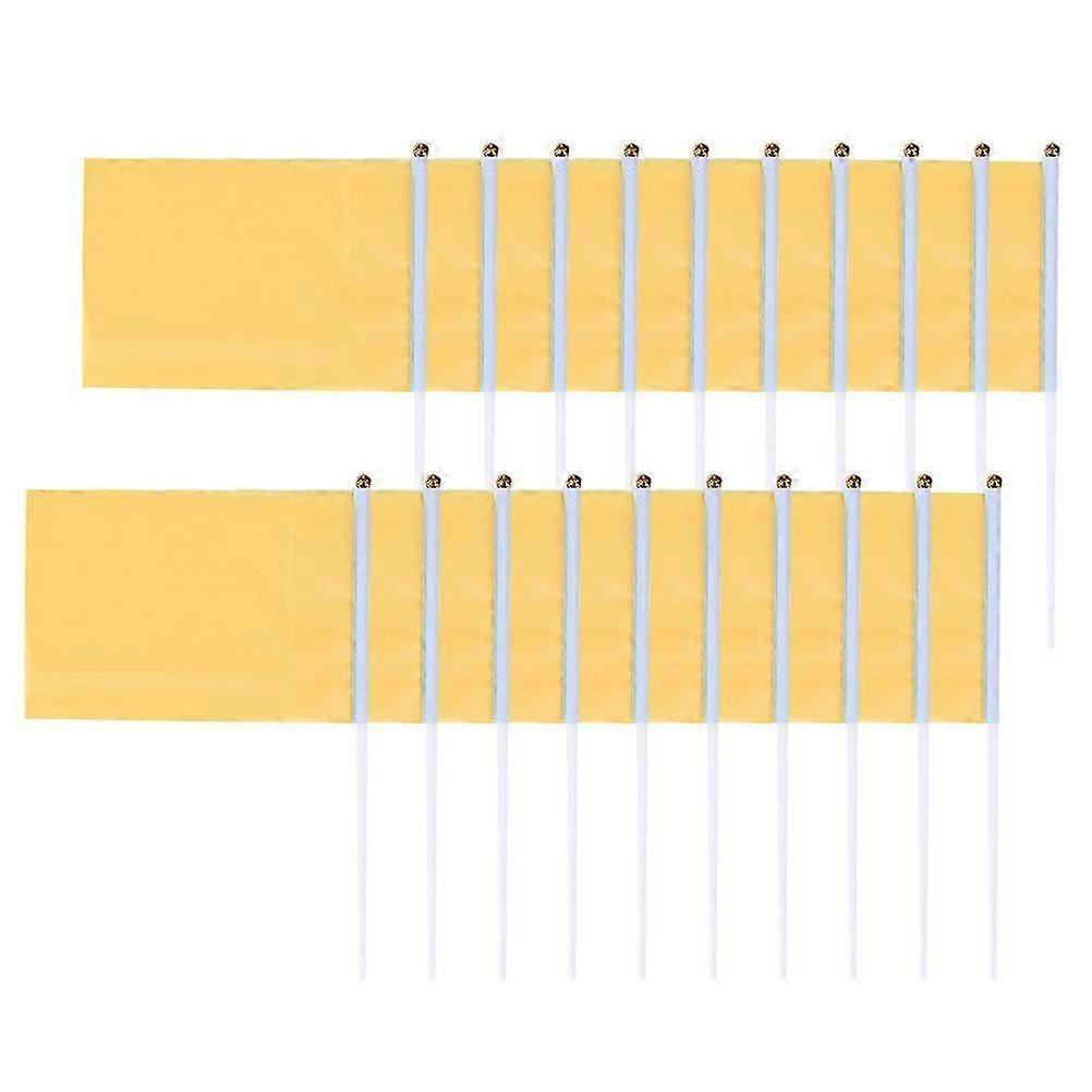Waving Flag Handheld Square Flags for Party Use 100Pcs Solid Yellow