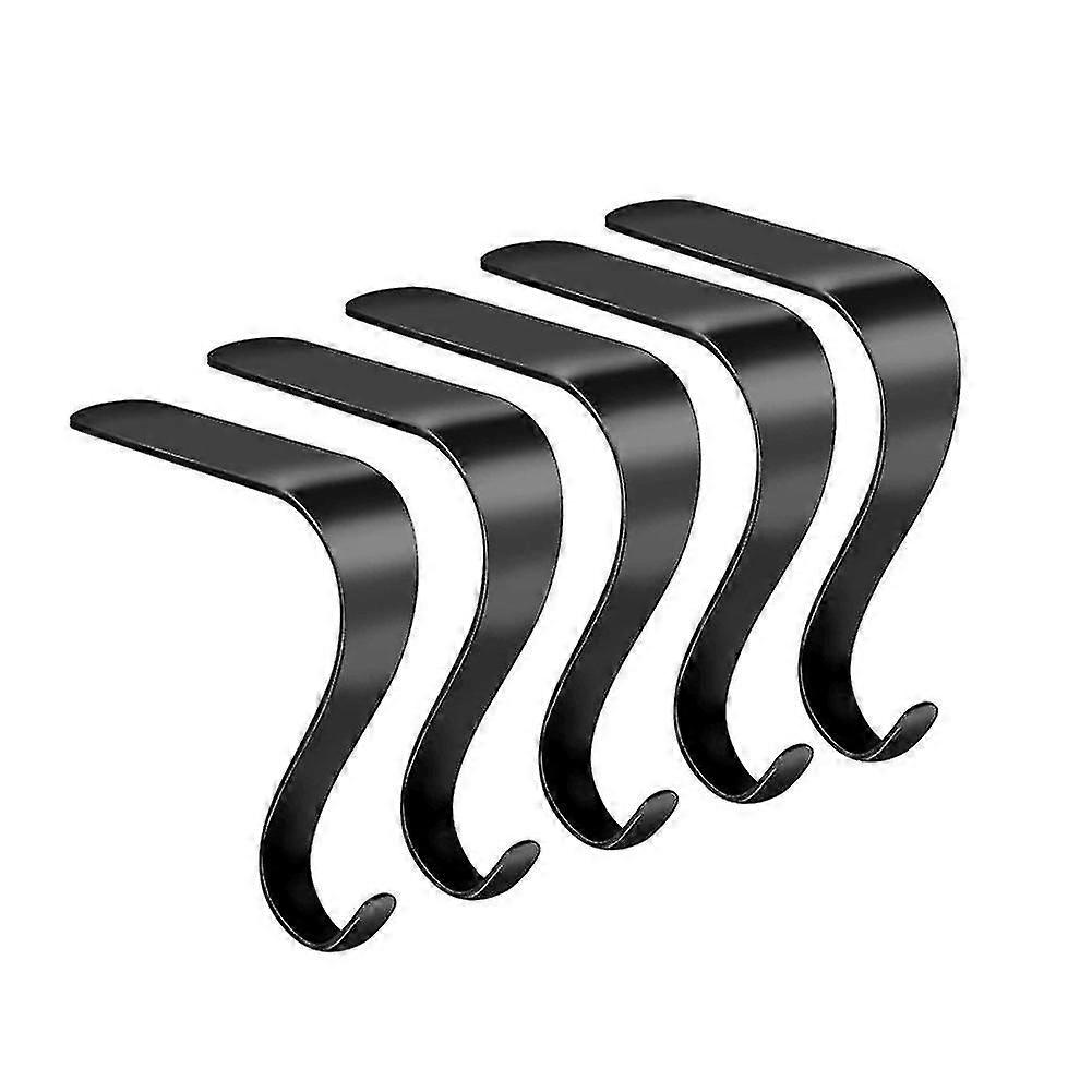 Stocking Holders Christmas Stocking Hooks Compatible With Fireplace Mantle(black)