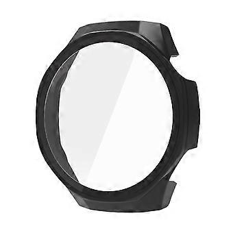 For Huawei Watch GT 5 Pro 46mm Plastic Watch Case + Tempered Glass Protector Black