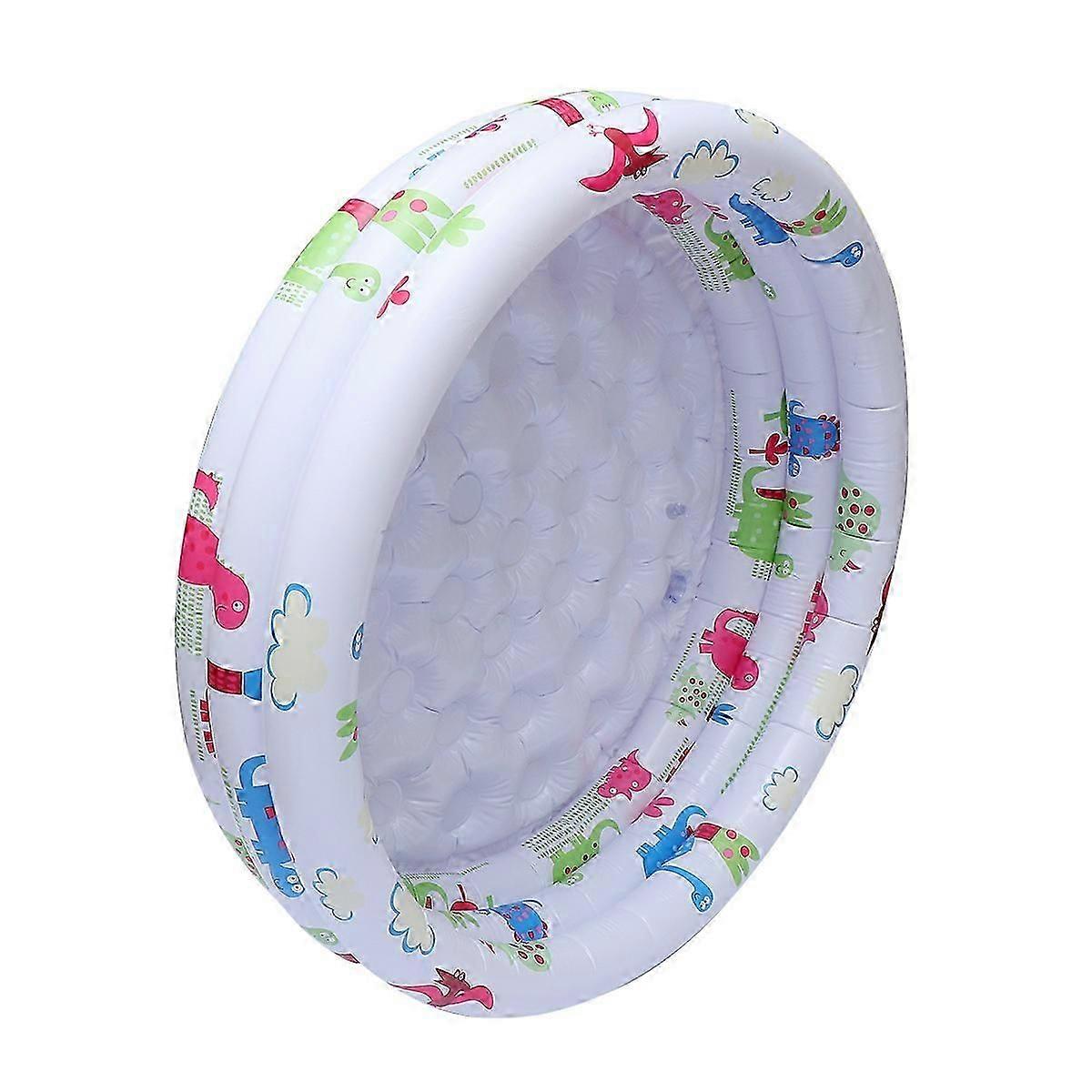 Inflatable Round Pool for Children 1Set with Pump White PVC