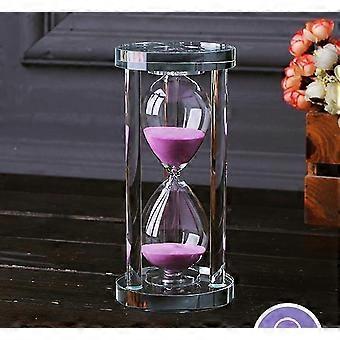 Elegant 60-Minute Transparent Crystal Hourglass Clock with Pink Base - Perfect Home Decor & Gift for Any Occasion