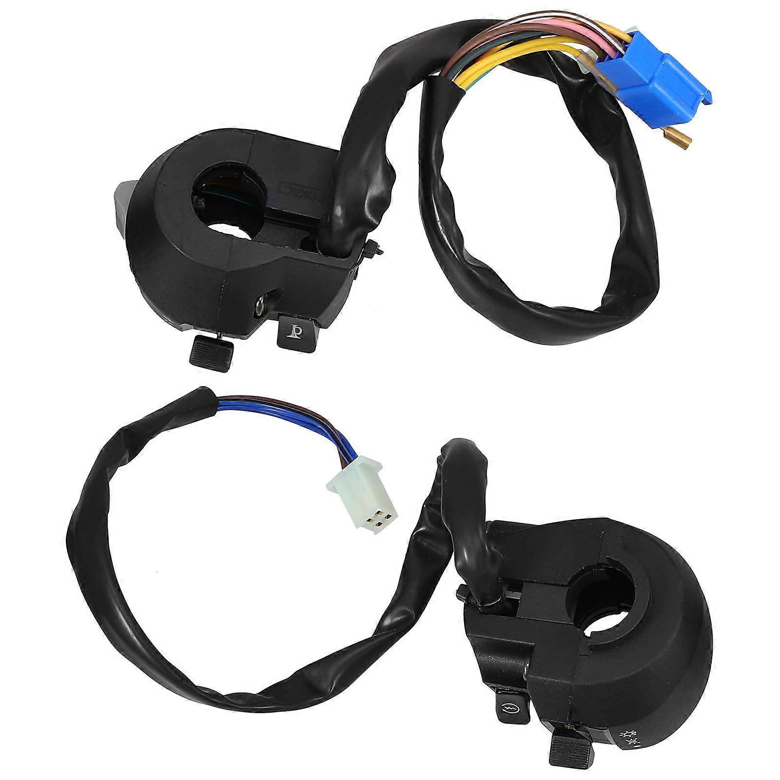 2pcs Motorcycle Handlebar Button Switch Set Replacement Left And Right Light Switch