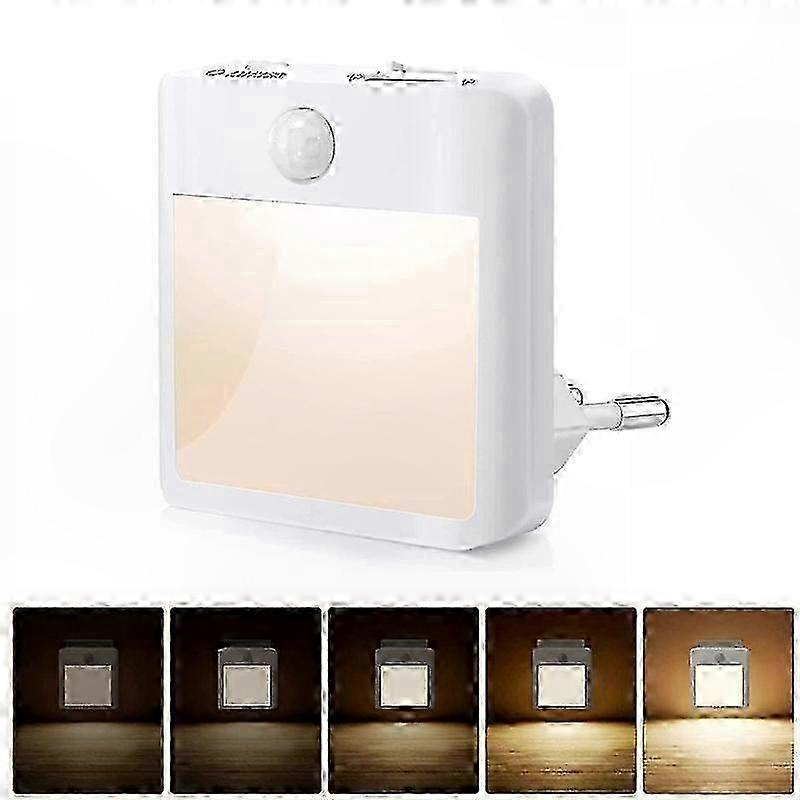 Motion Sensor LED Night Light with Dimming Feature Warm EU Plug AC Power