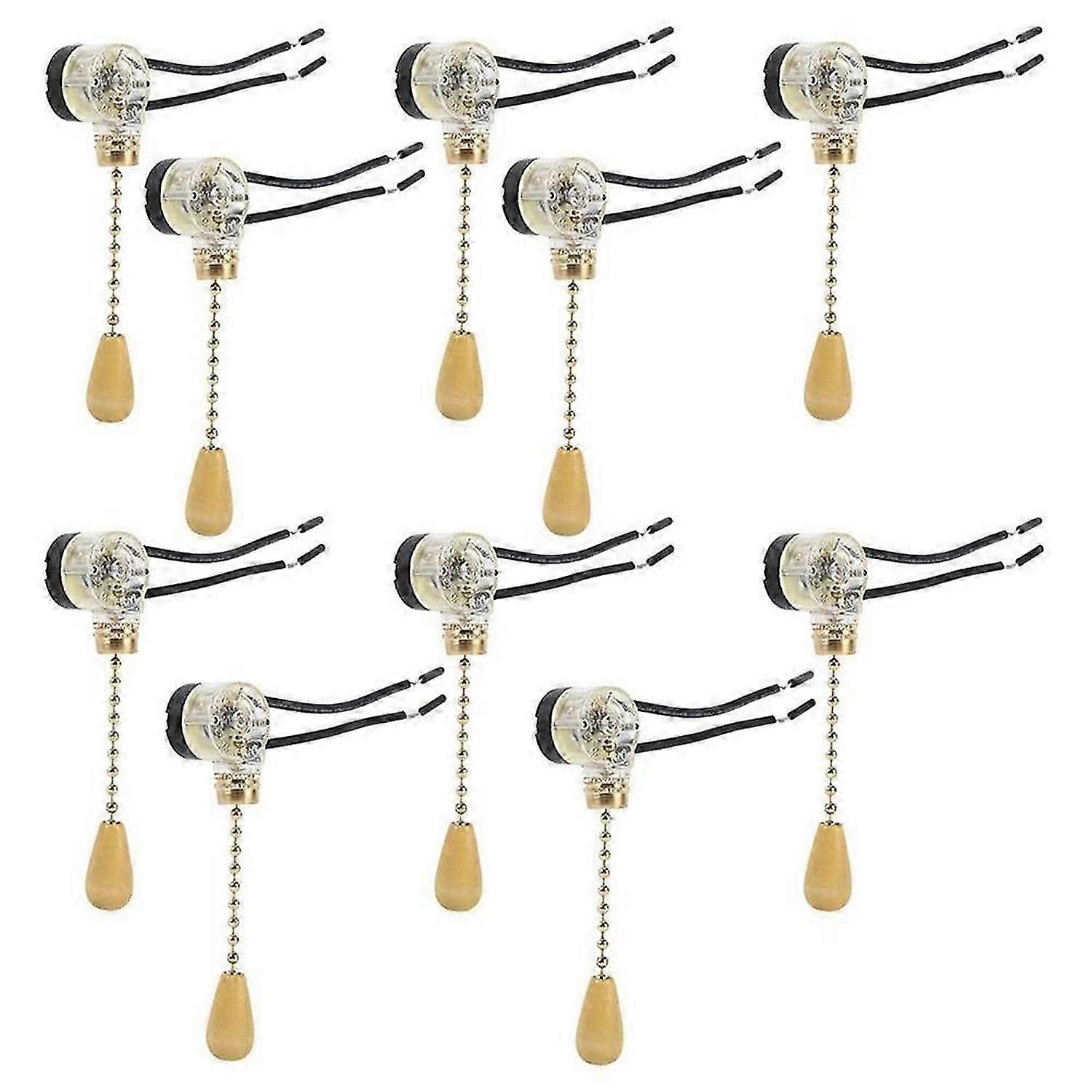 10Pcs Wall Light Pull Switch Home Ceiling Fan Lamp Ceiling Fan Wall Light Replacement Pull Chain Cor