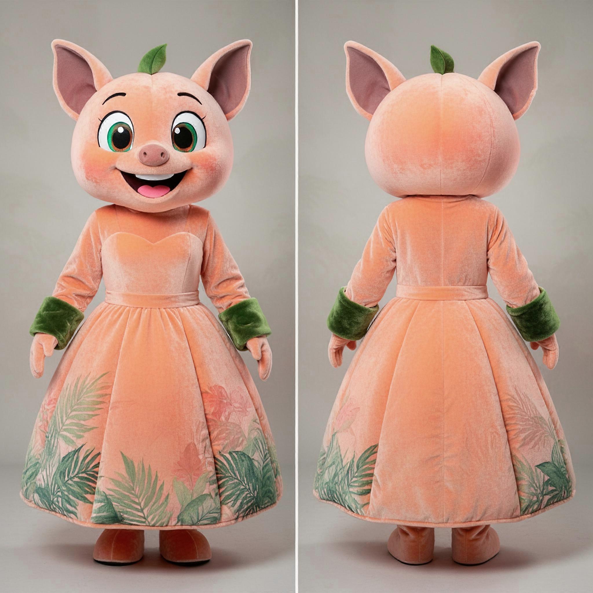MASTICOT Peach Velvety Fruit Bat Mascot