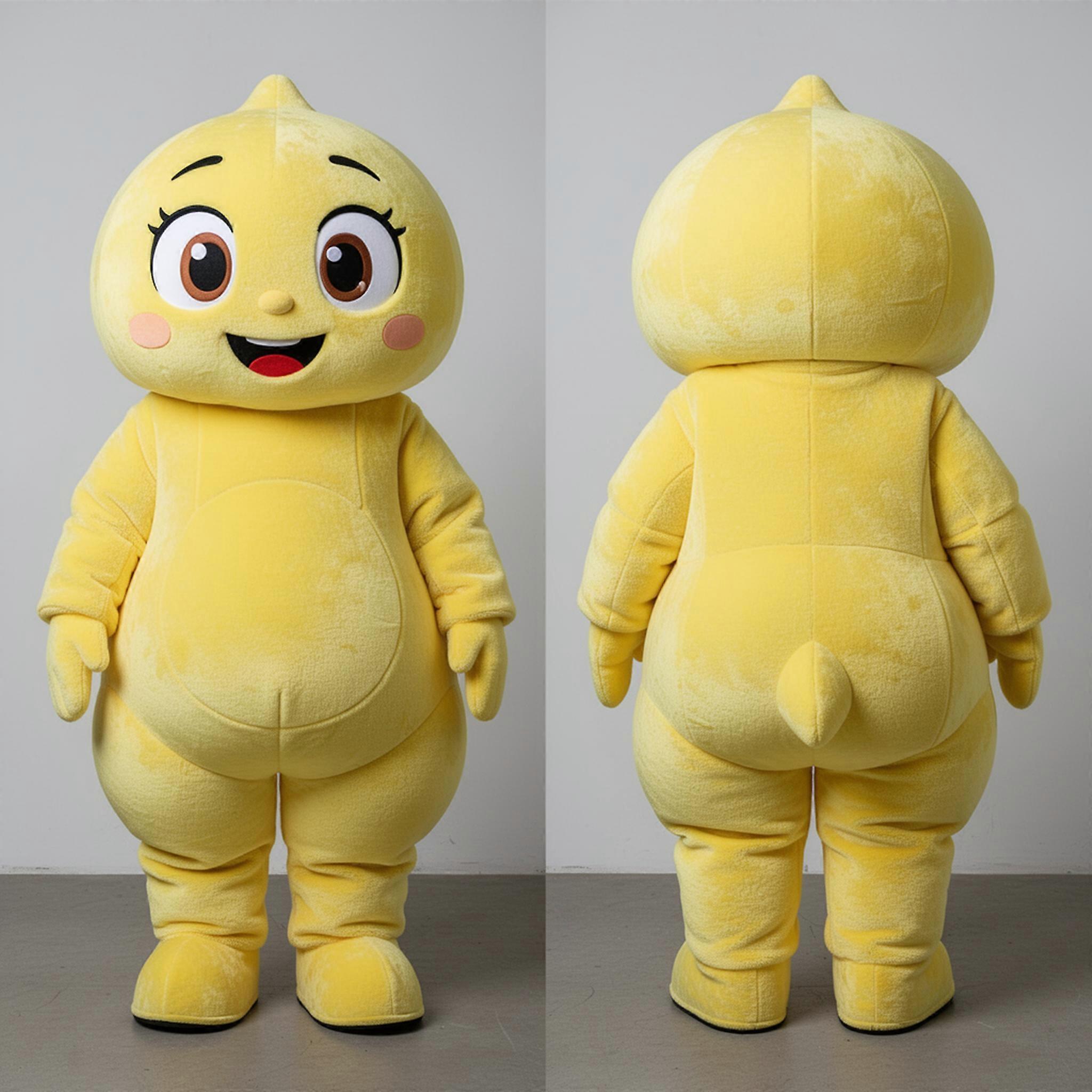 MASTICOT Lemon Yellow Smiling Gyro Mascot
