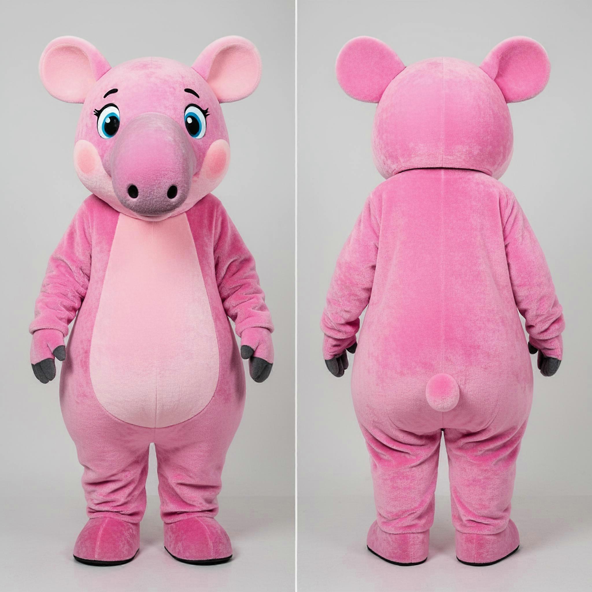 MASTICOT Pink Cuddly Tapir Mascot