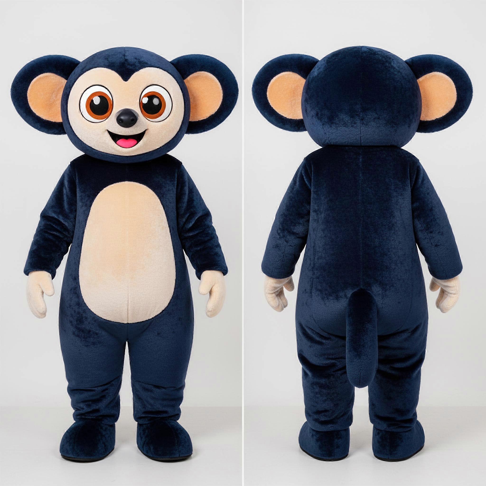 MASTICOT Navy Plush Expressive Ayeaye Mascot