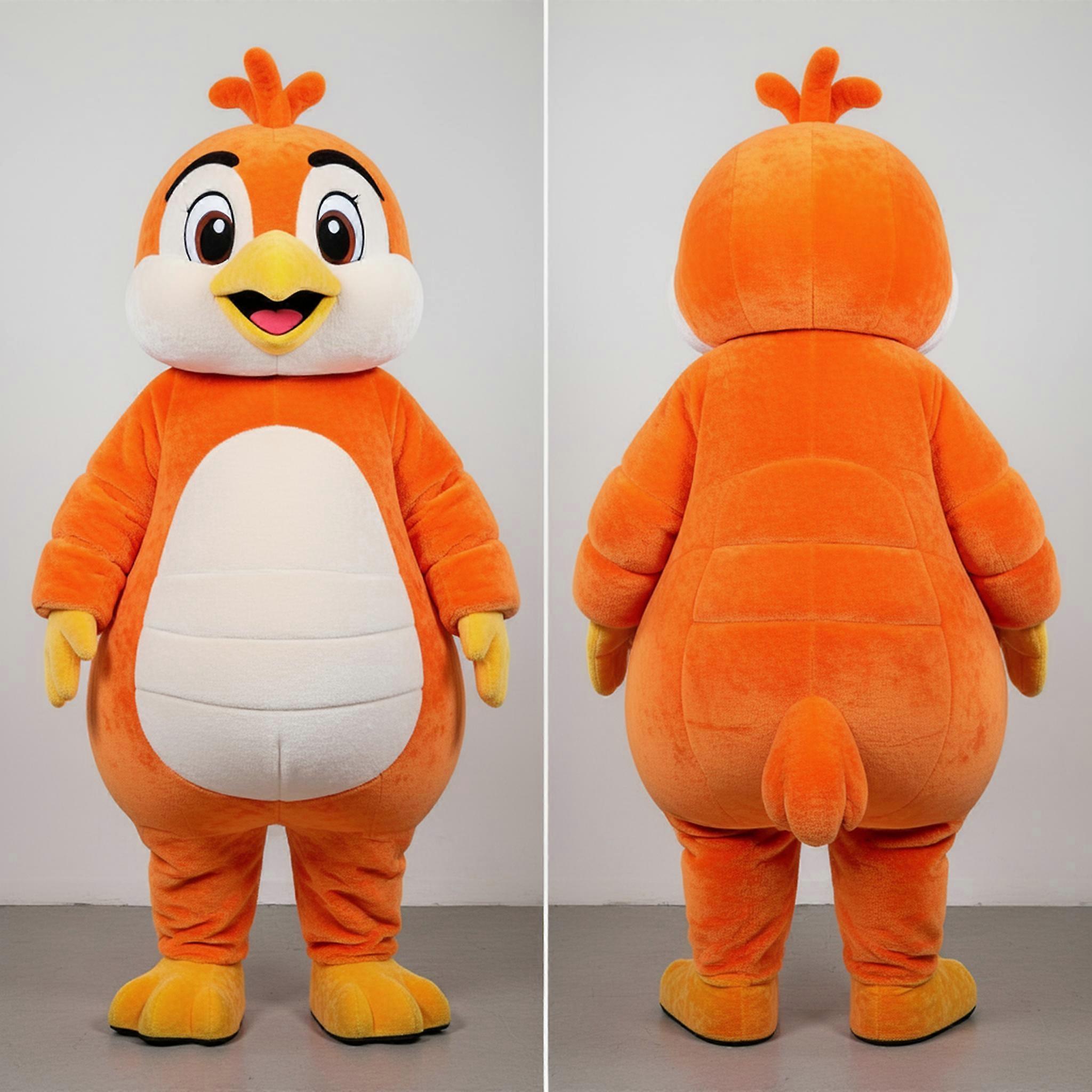 MASTICOT Rust Orange Wide Eyed Quail Mascot