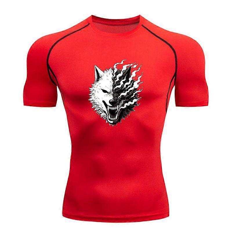 Men's Quick Dry Compression Workout T-Shirt, Cool 3D Split B