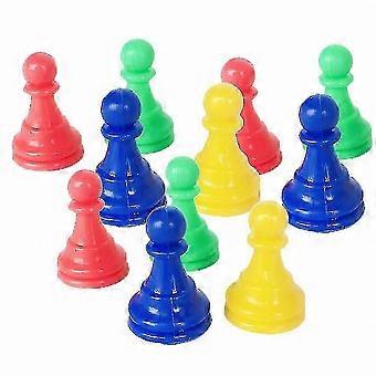 64-teiliges Set aus Spielfiguren aus Kunststoff mit weißen und grünen Spielfiguren für Brettspiele.