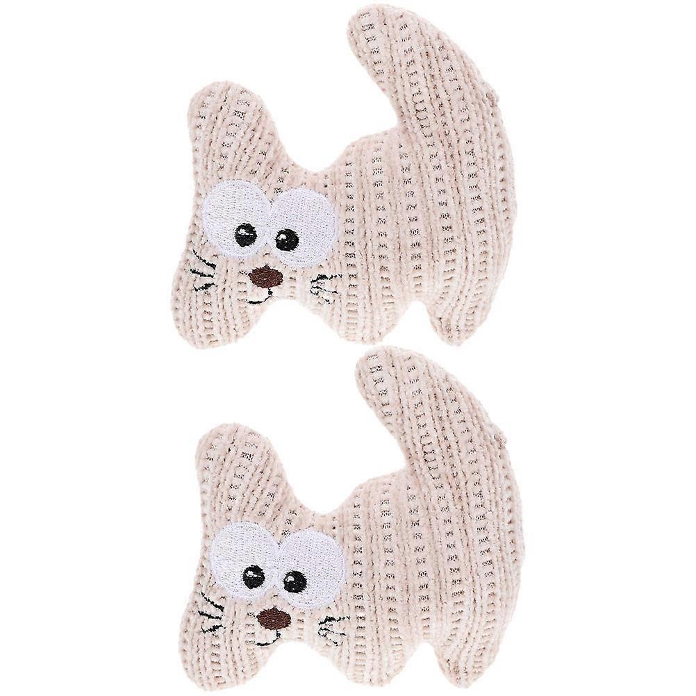 Cat Toy Cartoon Shape for Cat Teething Durable Plush 2Pcs
