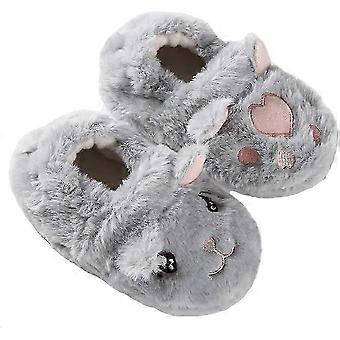 Boys Girls Warm Plush Animal Slippers Kids Winter Indoor Household Shoes