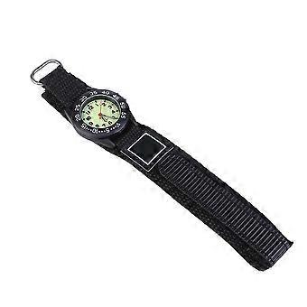 Stylish Nylon Woven Children Watch Waterproof Quartz Movement Daily Use Black 1Set