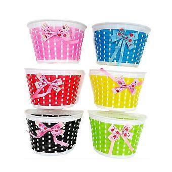 Bike Basket Kid Bicycle Basket Net With Bowknot Front Replacement Basket Handlebar Basket For Kid Bike Scooter