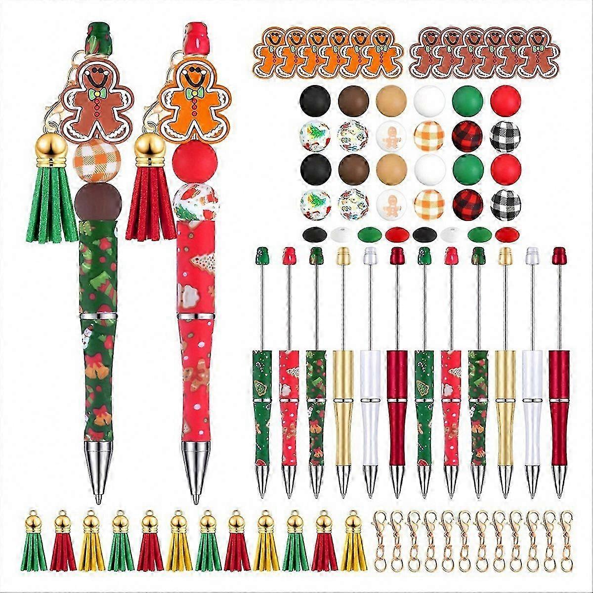 Beadable Plastic Ballpoint Pens, 12-Pack