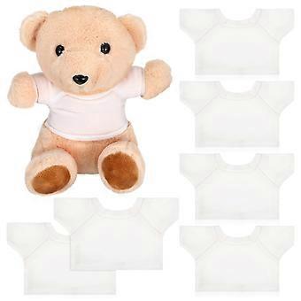 Camiseta para bichinho de pelúcia, roupa para urso, camiseta para boneca, 30 peças, tecido de algodão branco.