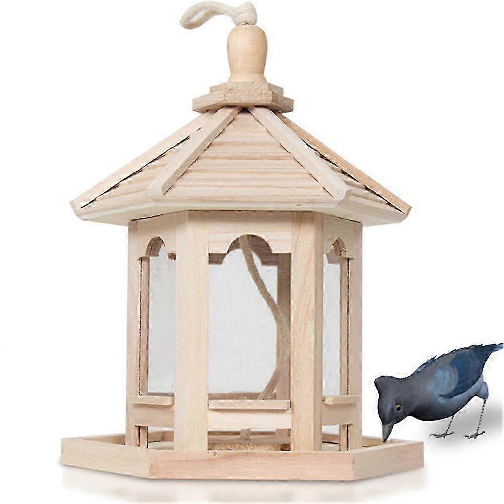 Bird Feeder House With Clear Viewing Panels