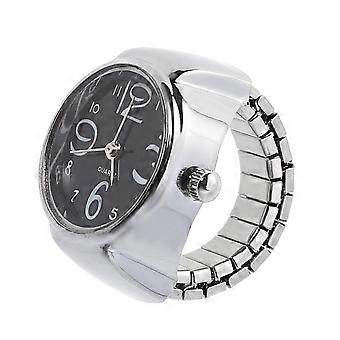 Ringuhr mit Quarzzifferblatt, analoge Uhr zur Dekoration, 2 Stück, schwarzes Design