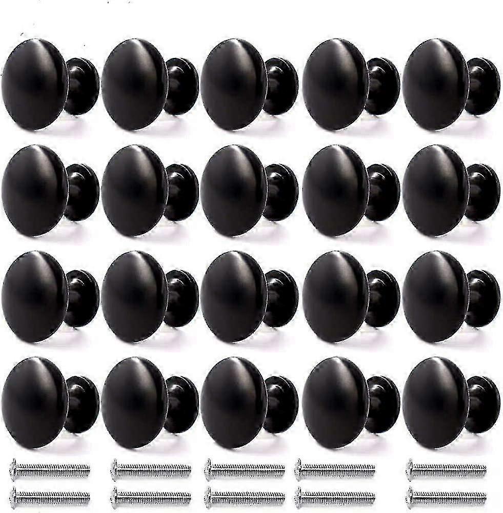 20pcs Door Knobs Drawer Knobs 30mm Vintage Handles Furniture Cabinet Knobs (black)
