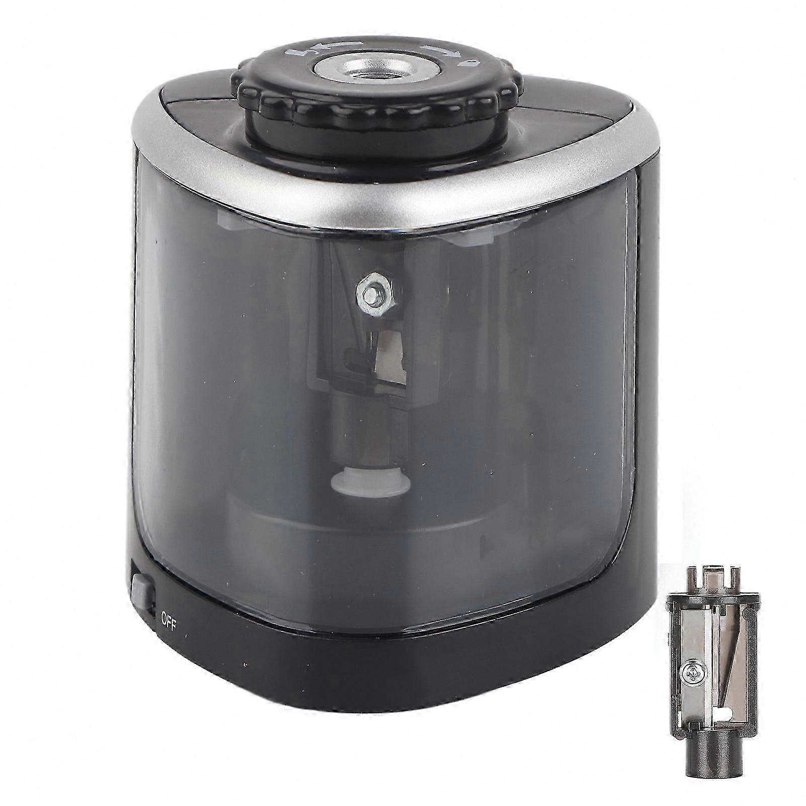 Student Automatic Black Electric Pencil Sharpener with Replaceable Tool Holder