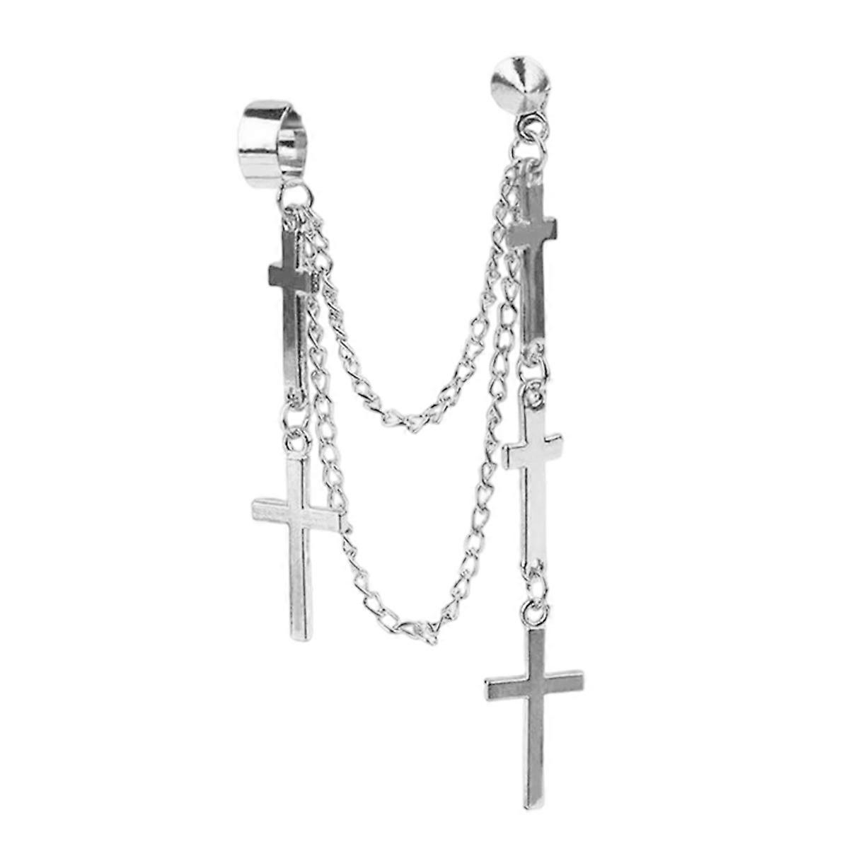 Punk Asymmetrical Tassel Drop Ear Cuff