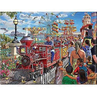 Theme Park Train Seaside Railroad Immersive Stress-Relieving Puzzle JI-1617