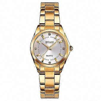 Casual Women Watch 1620 Delicate Rhinestone Quartz Waterproof Steel Strap Gold