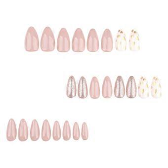 Nude Pink Glitter Press-On Nails 24PCS