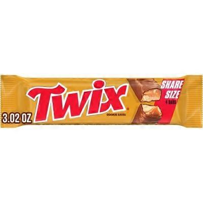 Twix Chocolate Candy Bars, Sharing Size, 3.02 oz