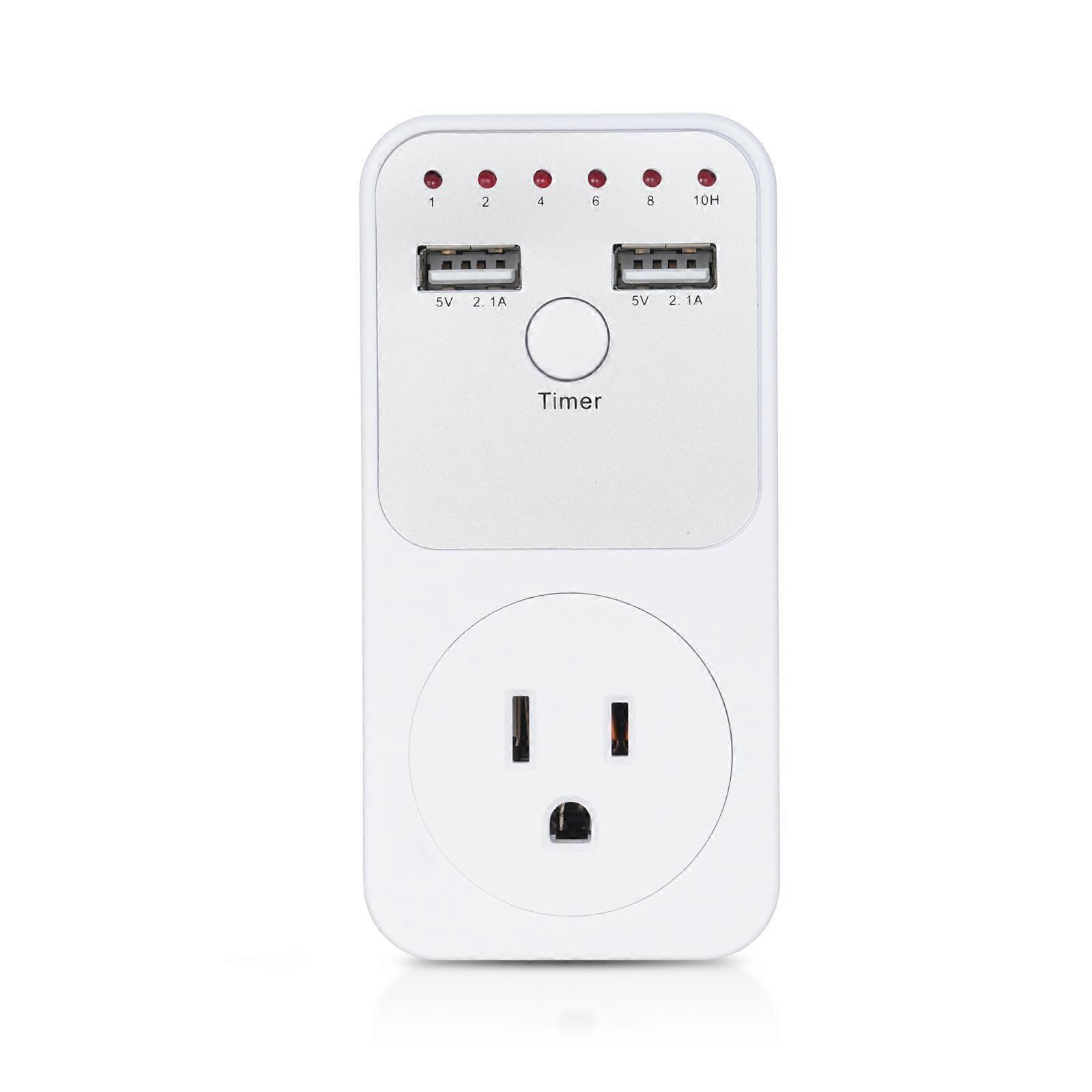 1800W Intelligent Programmable Countdown Timer Socket Electronic Timer Switch Surge Protector Outlet Dual USB Port with EU Plug