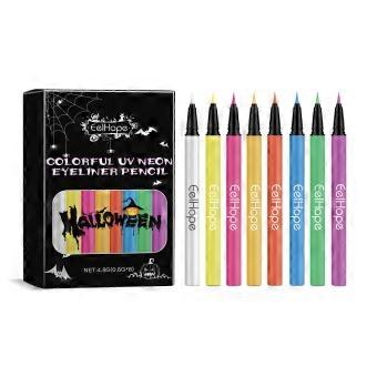8 Color Halloween Neon Liquid Eyeliner Moisturizing Smooth Daily Lasting Eye Makeup Eyeliner_gxz