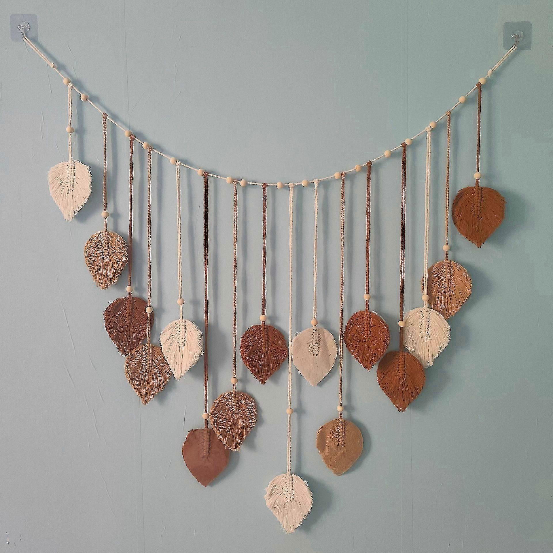 Macrame Leaf Feather Wall Art MED