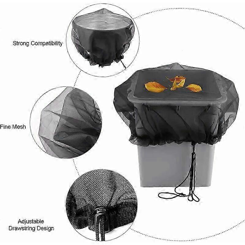 Rain Barrel Protective Net, 2 Pack, Polyester Drawstring Cover, 95cm Diameter