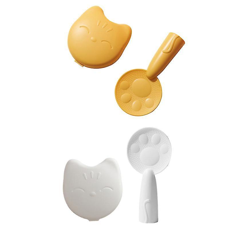 17.8X9x3.7cm Yellow Spoons 2 Sets Creative Upright Rice Spoons Home Non-stick Rice Cooker Rice Spoon