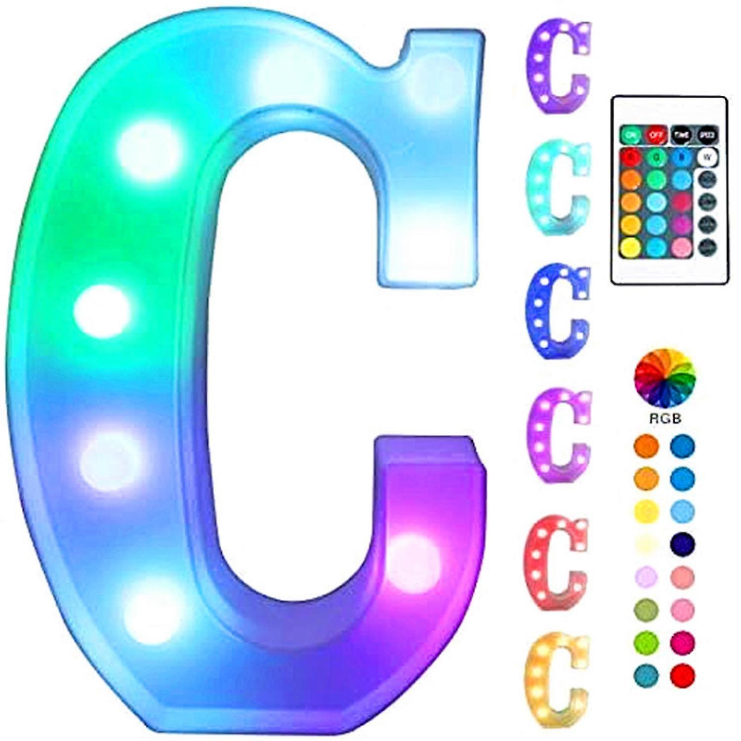 Justup Colorful Led Marquee Letter Lights With Remote Light Up Marquee Signs Party Bar Letters With Lights Decorations For The Home --- Multicolor C