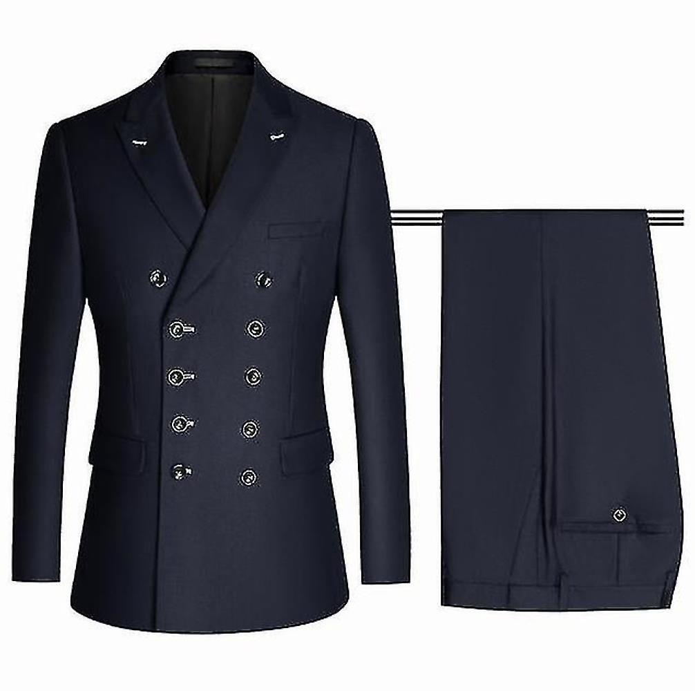 Erkek Takım Elbise Profesyonel İş Günlük Takım Elbise Moda Çift Göğüslü Slim Fit