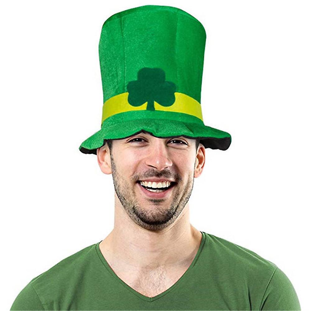 St. Patrick's Day Shamrock Green Velvet Top Hat Parties Party Props Supplies Fighting Irish Leprechaun