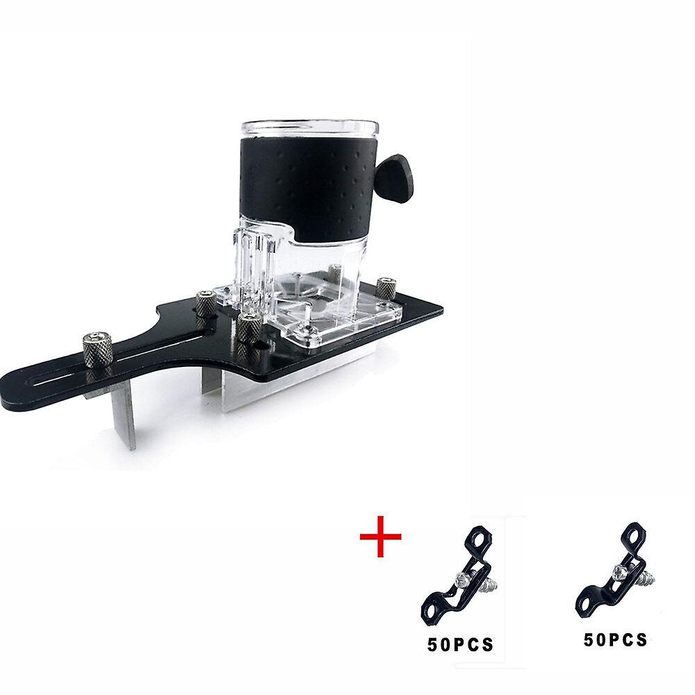 2 In 1 Slotted Bracket Invisible Fasteners Hole Punch Locator Woodworking Slotting Cabinet Wardrobe Furniture Connecting Tools