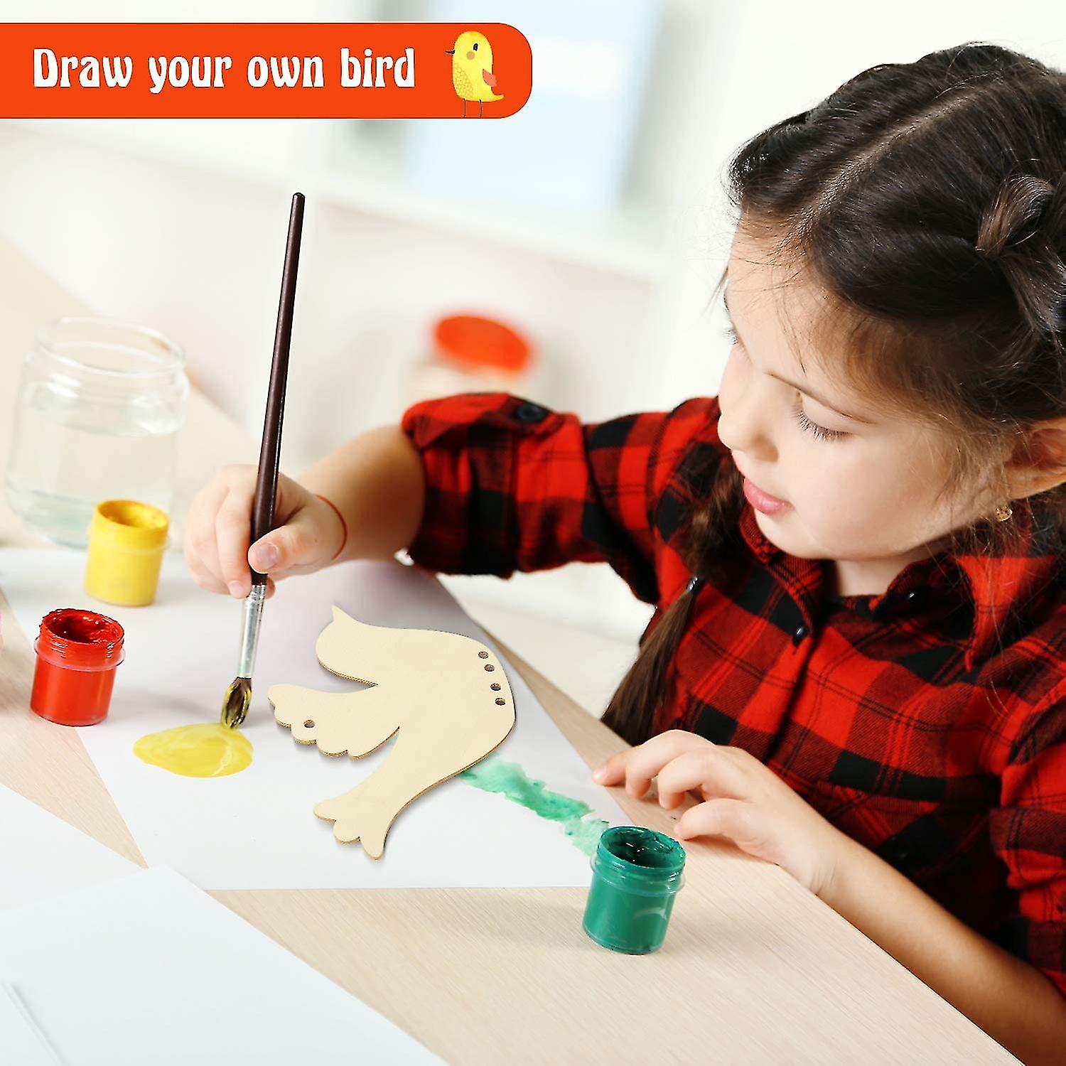 8 Pieces Bird Wooden Wind Chime Bird Wind Chime Craft Decorative Spring ... - Handcarved Wooden Bird Wind Chime Components