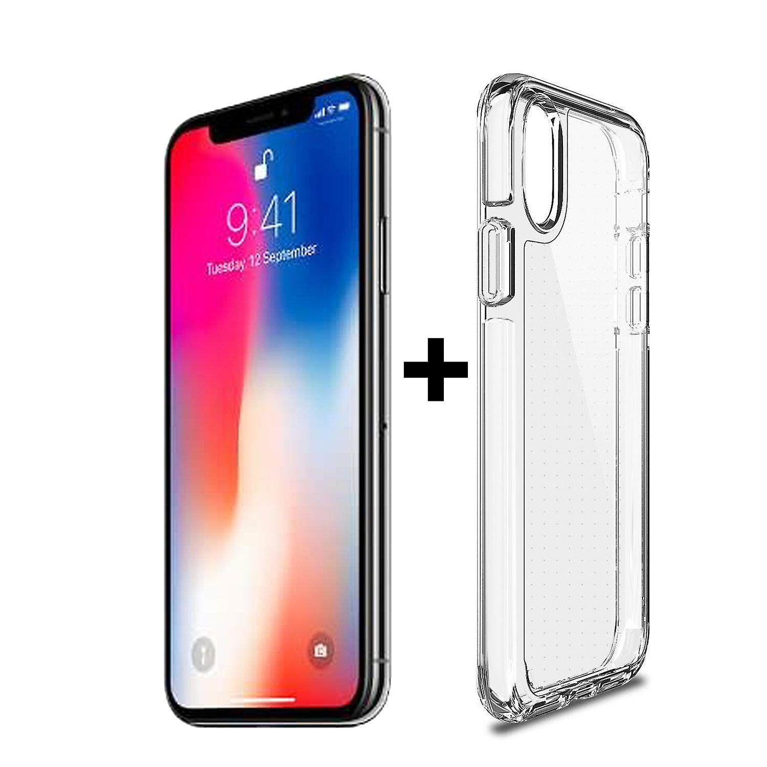 Apple Iphone X Xs Clear Case Cover And 4h Anti-scratch Front Screen Protector