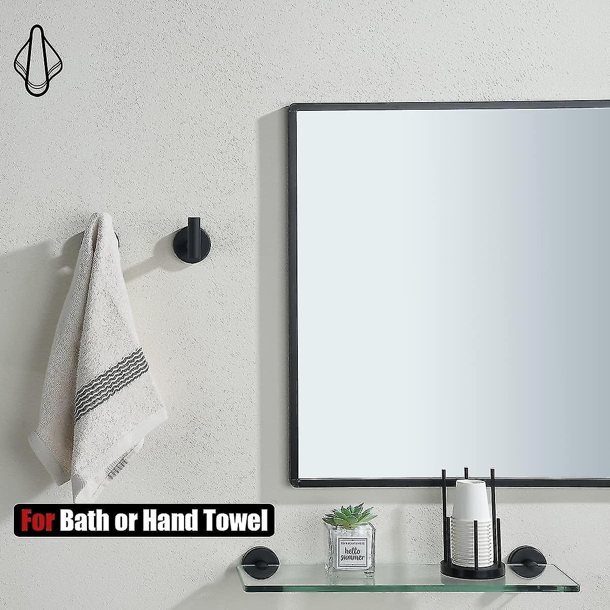 2 Pack Black Coat Hook Bathroom Towel Hook Wall Mounted Single Robe Hook Hanger