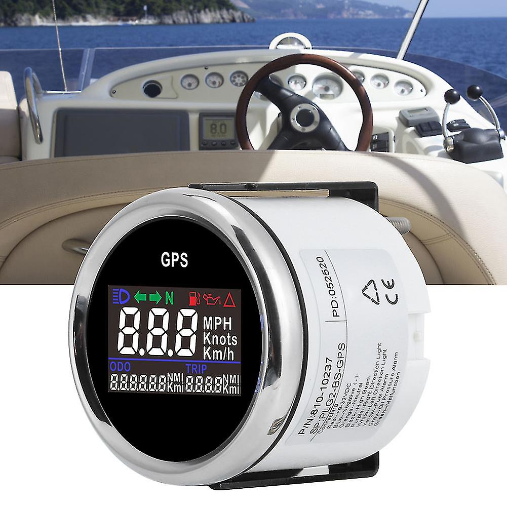 52Mm/2in Gps Speedometer Lcd Speed Gauge Odometer Mileage Trip Counter For Motorcycle Boat 12v 24v