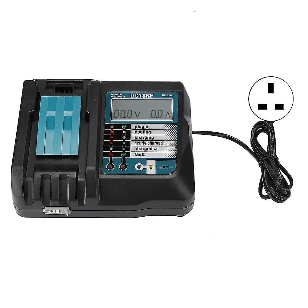 Lithium Ion Battery Charger for Makita 14.4V/18V with LCD Display and USB Output