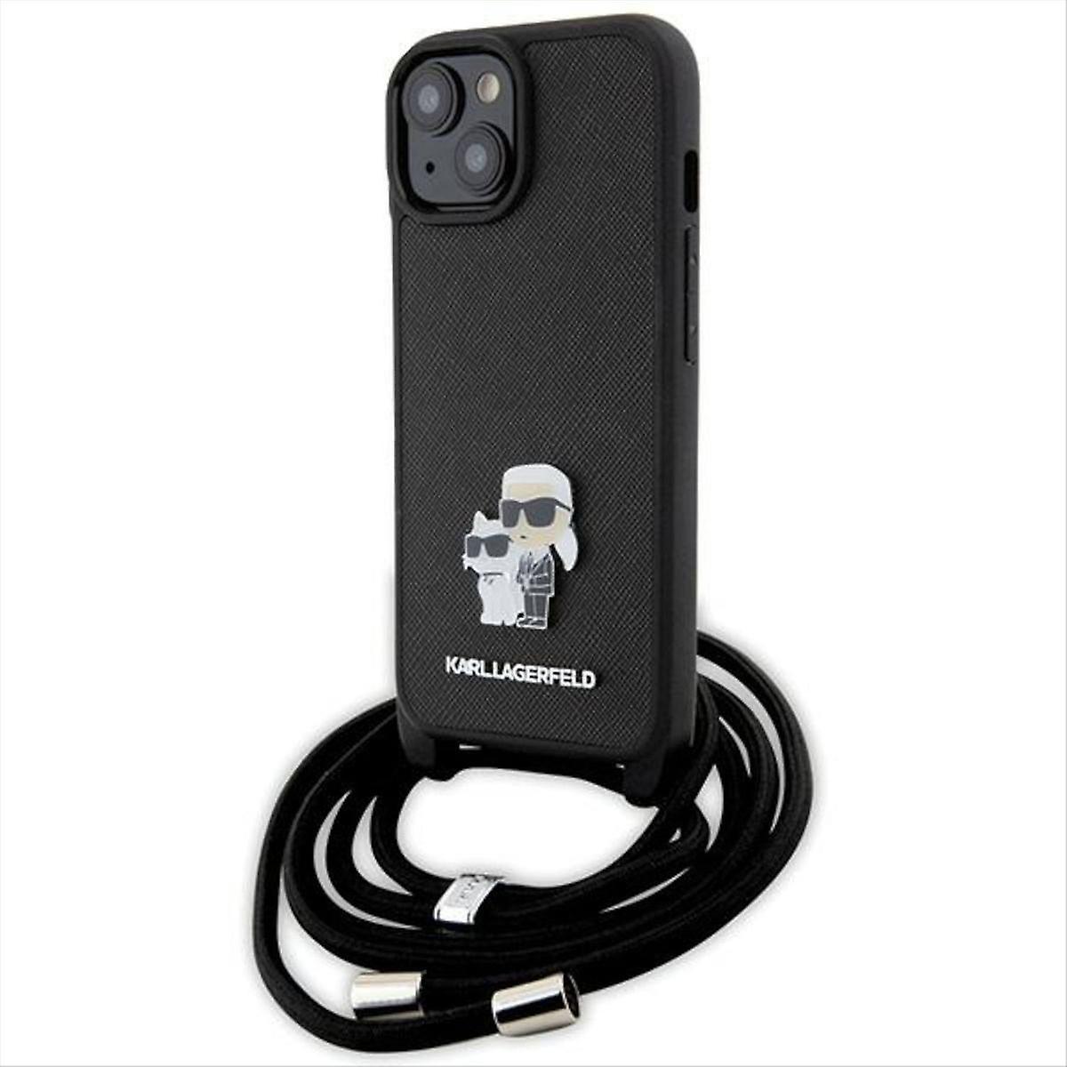 Karl Lagerfeld Apple iPhone 15 Plus Case Saffiano Metal Pin
